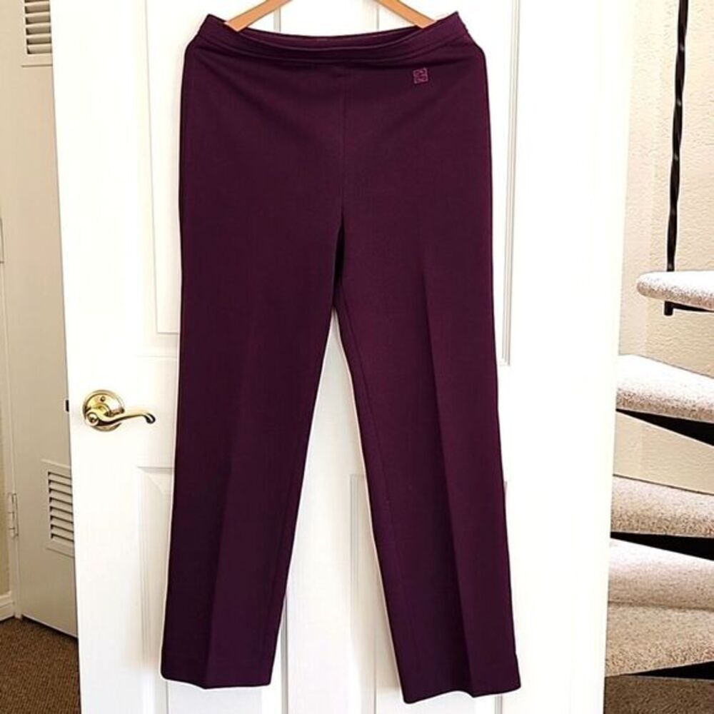 Vintage Y2K 90's Givenchy High Rise Ponte Pant Deep Aubergine/ Merlot Size 12